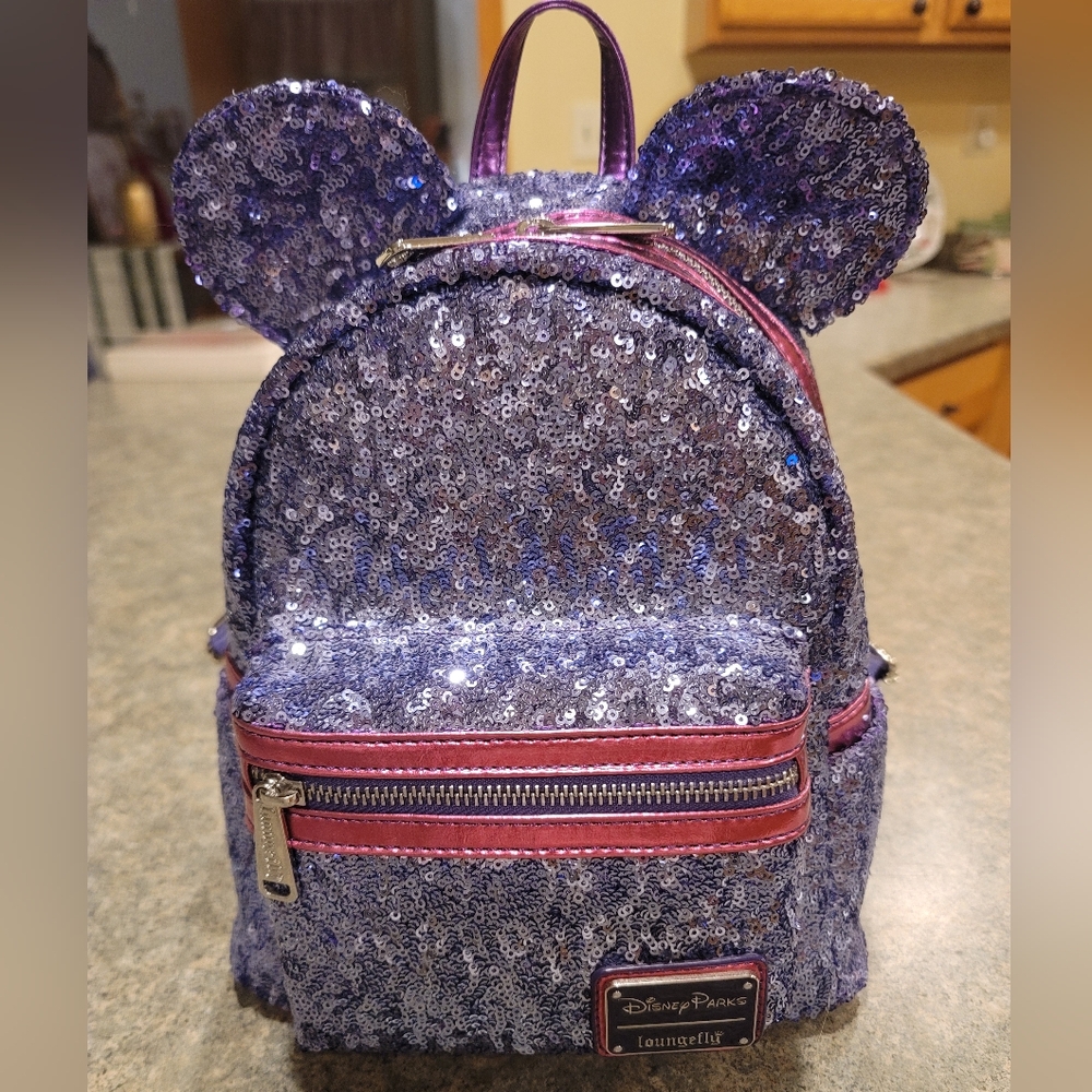 NWT Disney Loungefly Purple Potion sequin